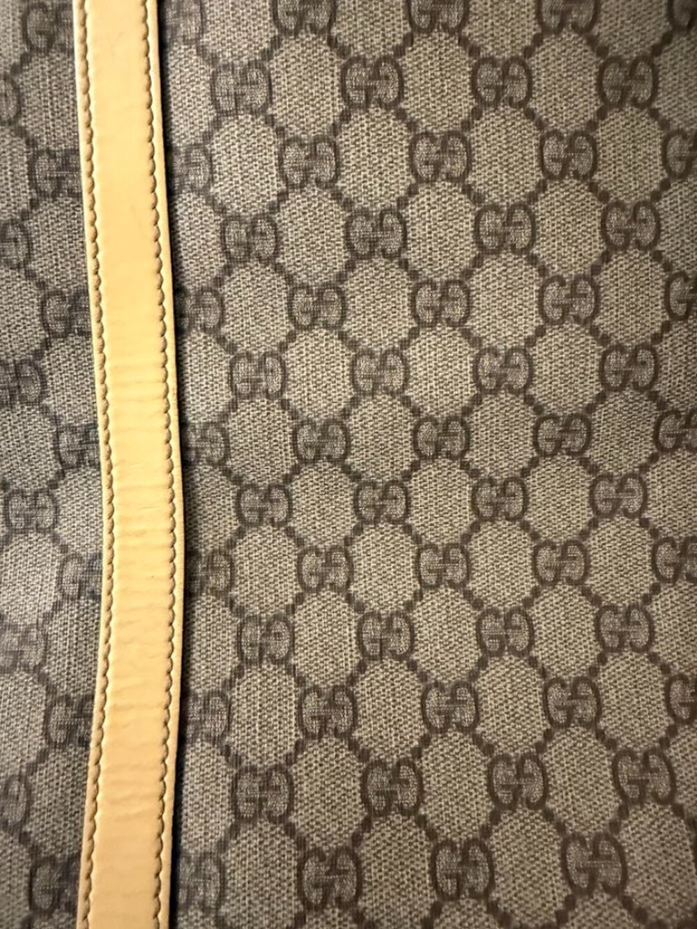 Authentic Gucci GG Canvas Large Tote Bag Beige Monogram Leather Made in Italy - Picture 12 of 16